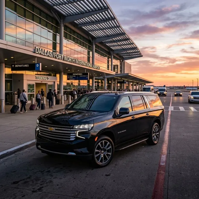 Chevrolet Suburban at a DFW Airport terminal, minutes from Grapevine